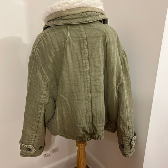 NWT  Free People Georgia Teddy Jacket size Large Green - Picture 6 of 16